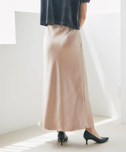 【4尺碼可選】緞面長款修身半身裙