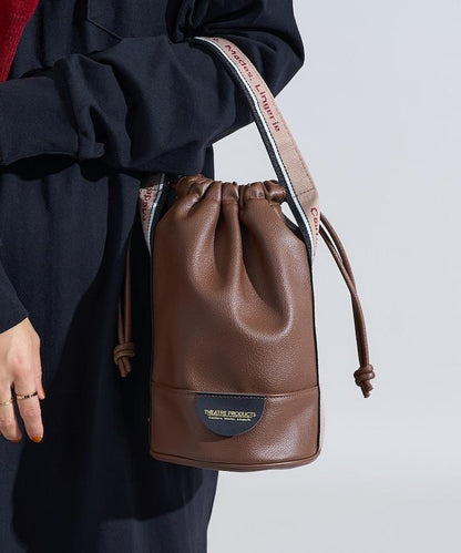 特別人造皮革提花織帶束口包