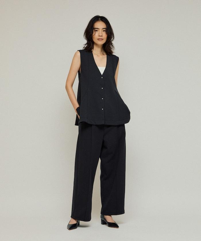 立體剪裁寬鬆長褲 / 褲腳抽繩