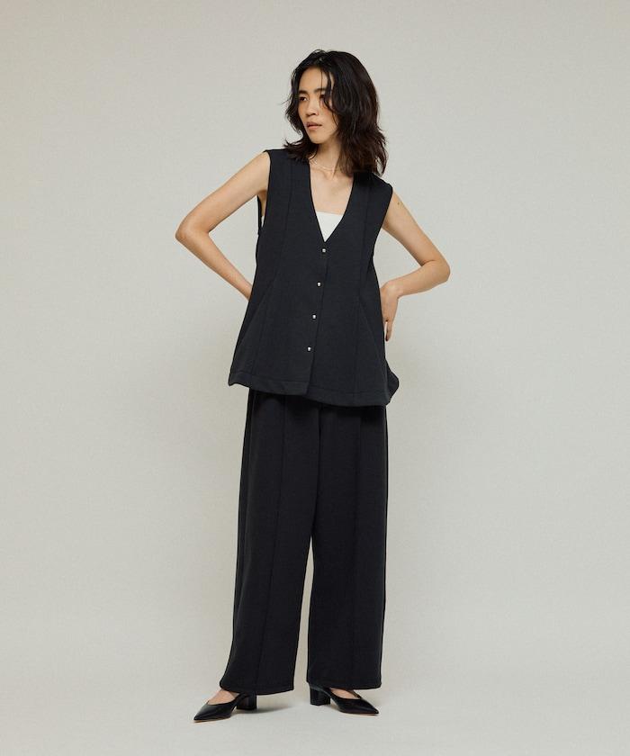 立體剪裁寬鬆長褲 / 褲腳抽繩