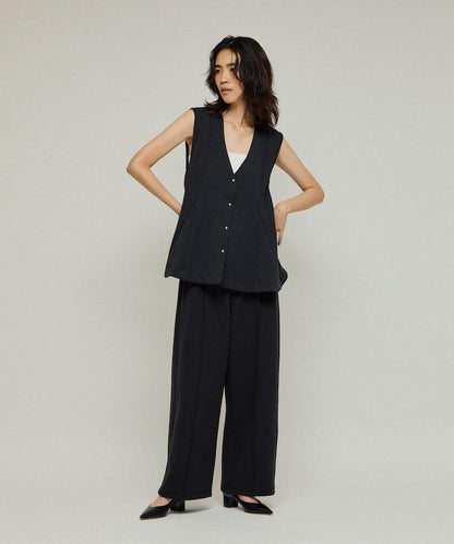 立體剪裁寬鬆長褲 / 褲腳抽繩