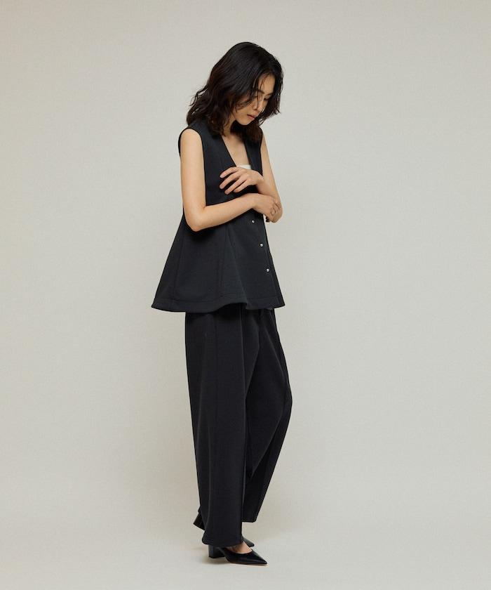 立體剪裁寬鬆長褲 / 褲腳抽繩