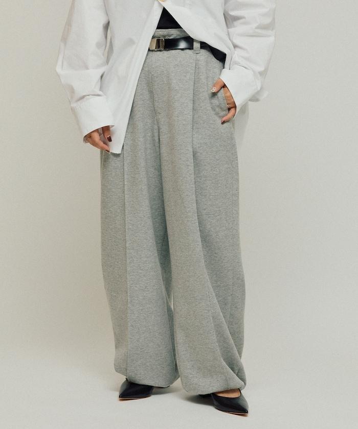 立體剪裁寬鬆長褲 / 褲腳抽繩