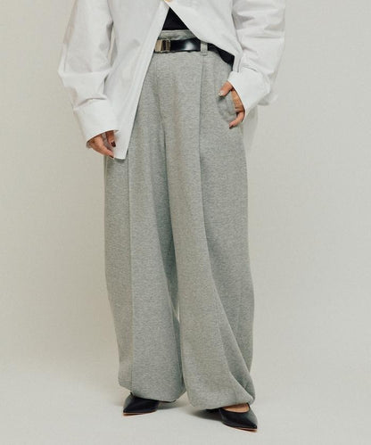 立體剪裁寬鬆長褲 / 褲腳抽繩