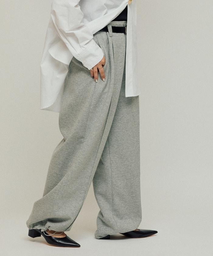 立體剪裁寬鬆長褲 / 褲腳抽繩