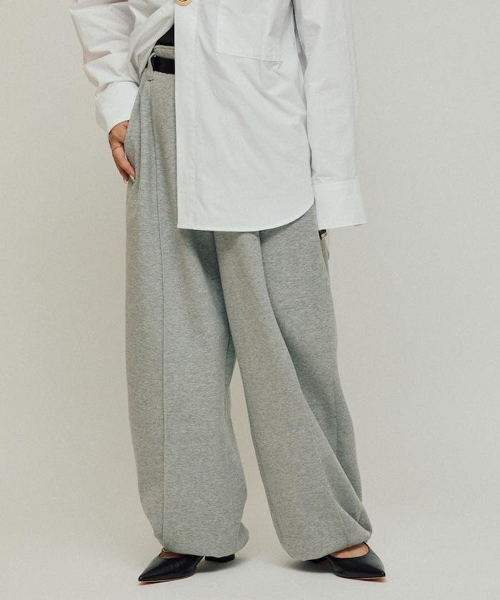 立體剪裁寬鬆長褲 / 褲腳抽繩