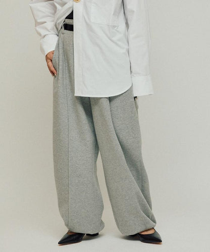 立體剪裁寬鬆長褲 / 褲腳抽繩