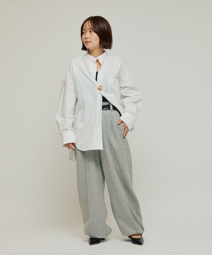 立體剪裁寬鬆長褲 / 褲腳抽繩