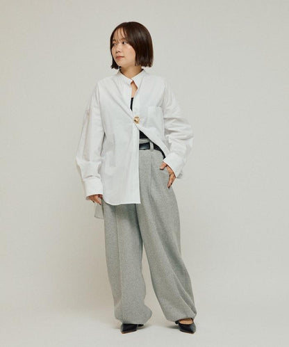 立體剪裁寬鬆長褲 / 褲腳抽繩