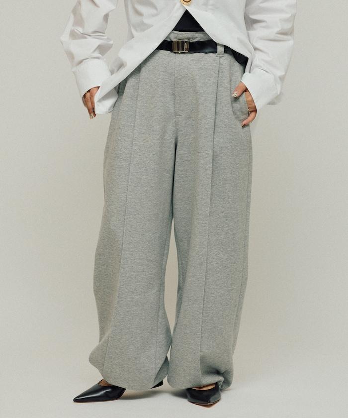 立體剪裁寬鬆長褲 / 褲腳抽繩