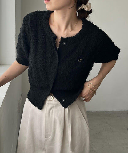 迷你羽毛短袖開衫