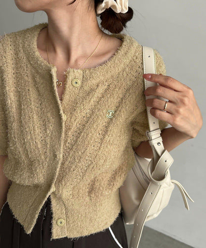 迷你羽毛短袖開衫