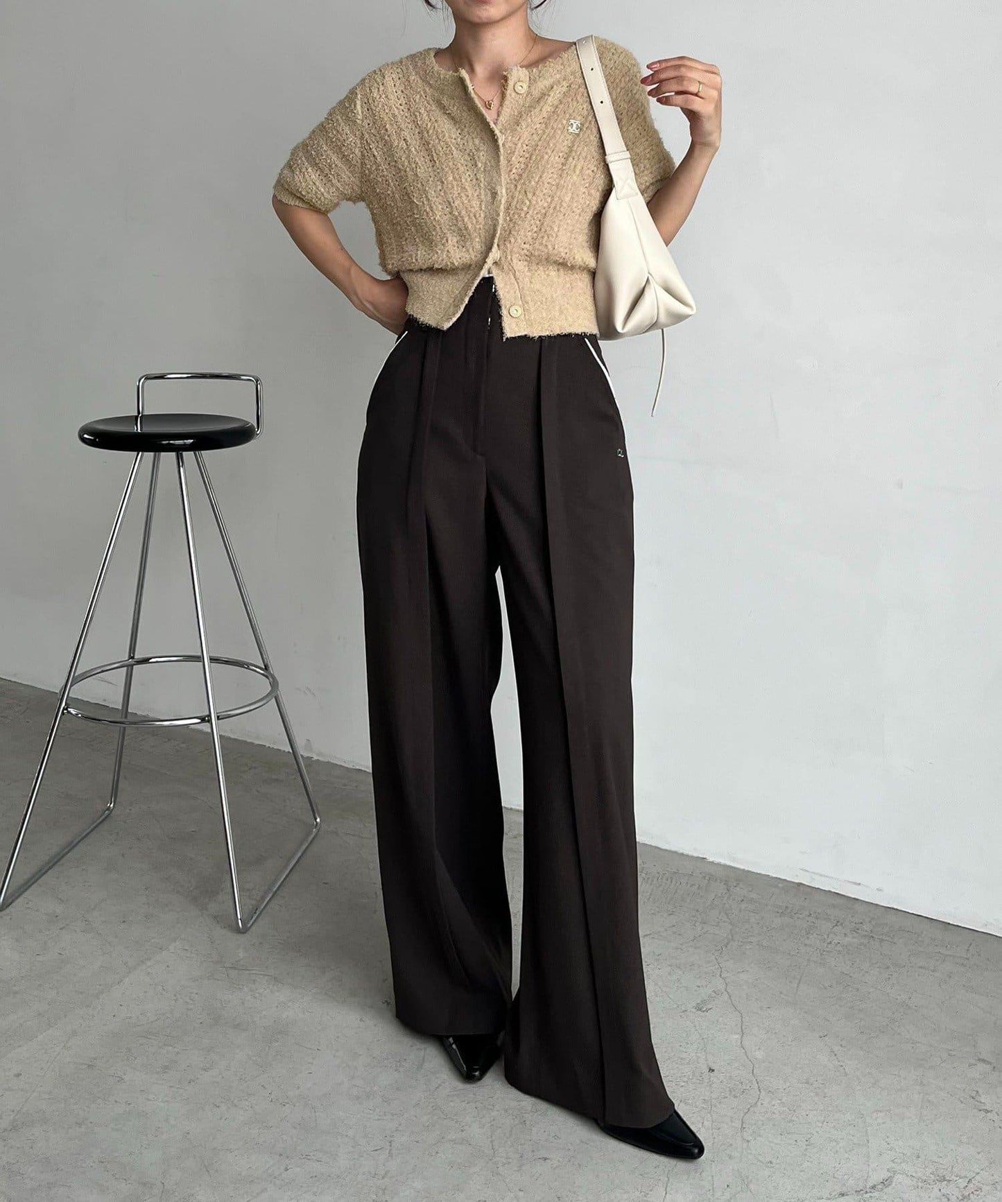 迷你羽毛短袖開衫