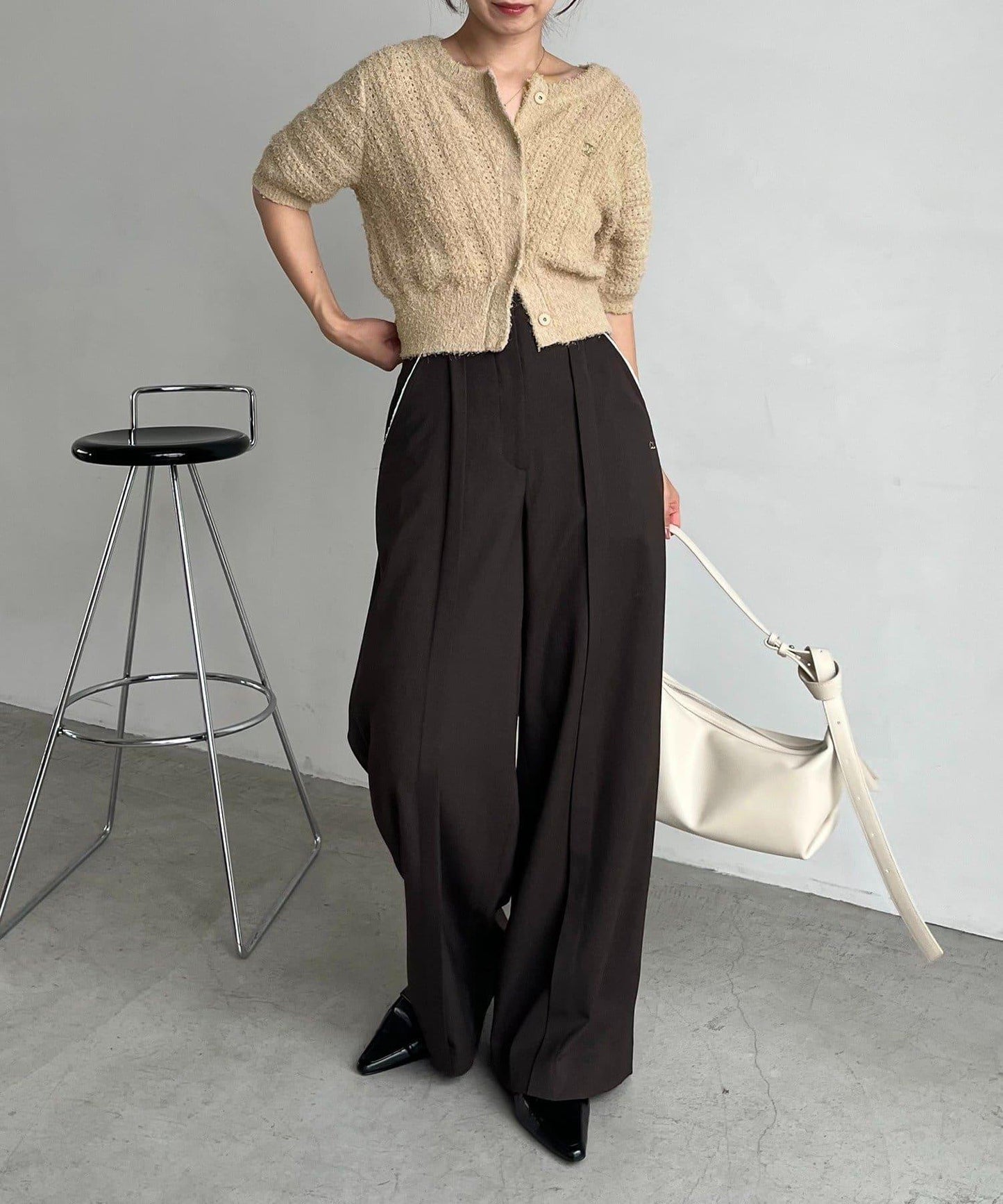 迷你羽毛短袖開衫