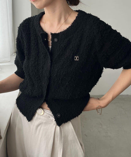 迷你羽毛短袖開衫