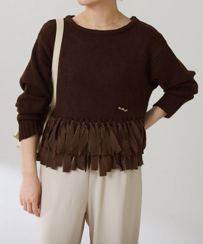 下襬流蘇針織衫