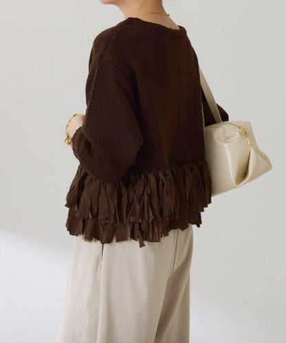 下襬流蘇針織衫
