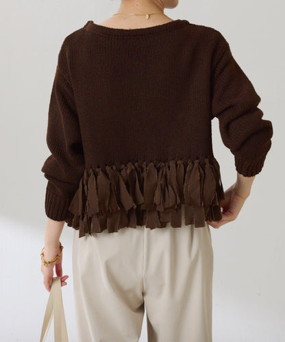 下襬流蘇針織衫