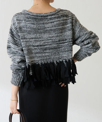 下襬流蘇針織衫