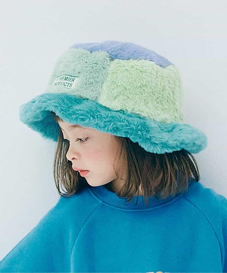 多色仿皮草漁夫帽