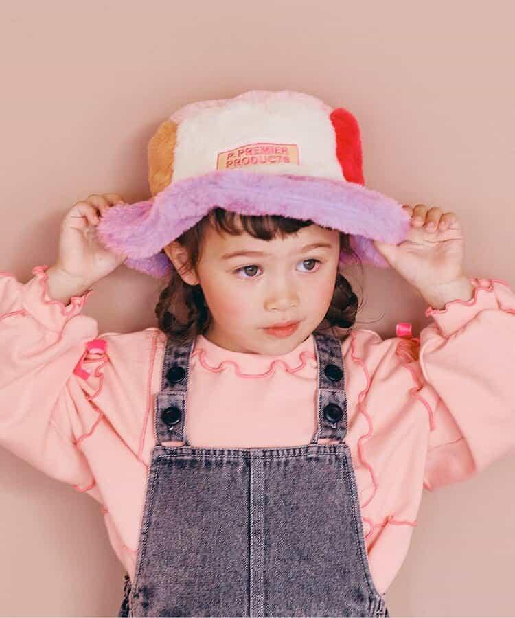 多色仿皮草漁夫帽