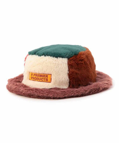 多色仿皮草漁夫帽