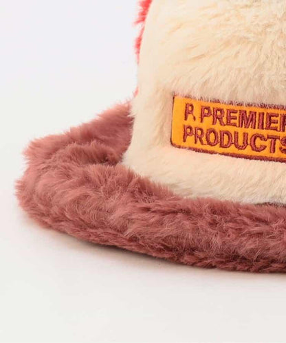 多色仿皮草漁夫帽