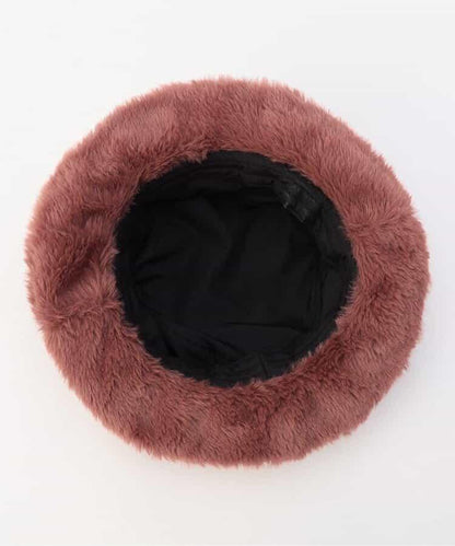 多色仿皮草漁夫帽