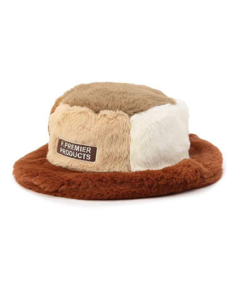 多色仿皮草漁夫帽