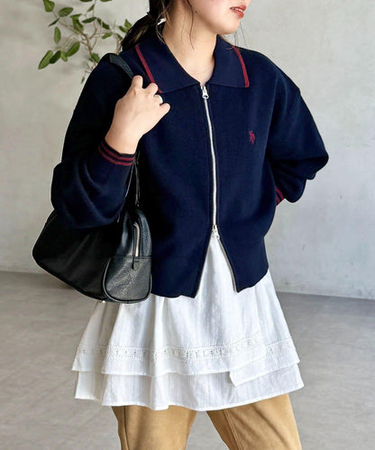 【U.S. POLO ASSN.】帶領拉鍊開衫