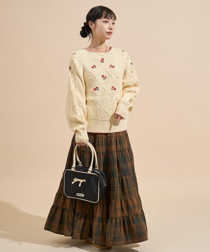 花卉刺繡針織套頭衫