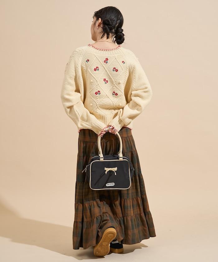 花卉刺繡針織套頭衫