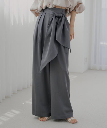 【SALON by Chico】 大蝴蝶結長款休閒褲