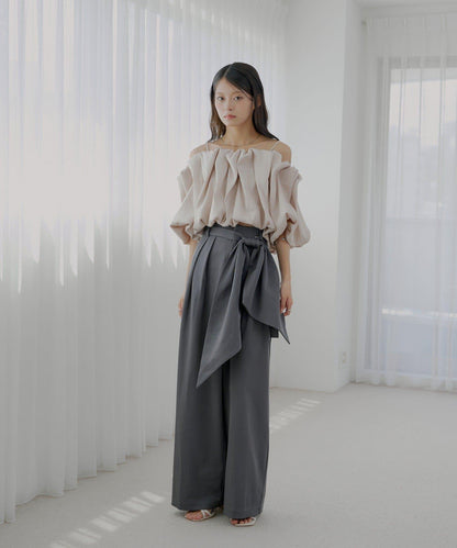 【SALON by Chico】 大蝴蝶結長款休閒褲