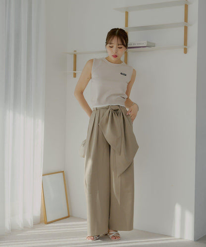 【SALON by Chico】 大蝴蝶結長款休閒褲