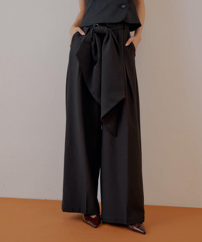 【SALON by Chico】 大蝴蝶結長款休閒褲