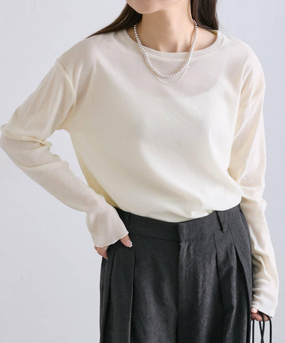 【復刻】尼龍網紗天鵝絨圓領長袖T恤