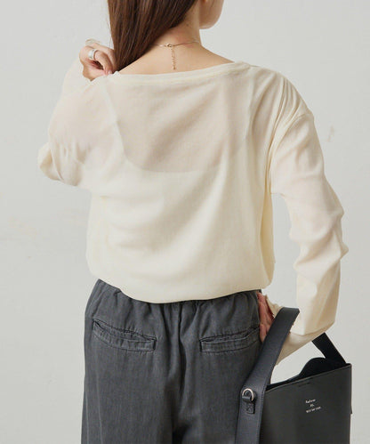 【復刻】尼龍網紗天鵝絨圓領長袖T恤