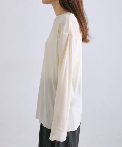 【復刻】尼龍網紗天鵝絨圓領長袖T恤