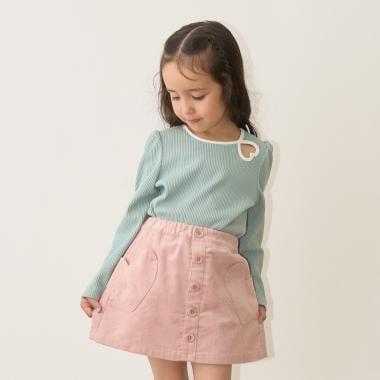 拼色愛心羅紋上衣