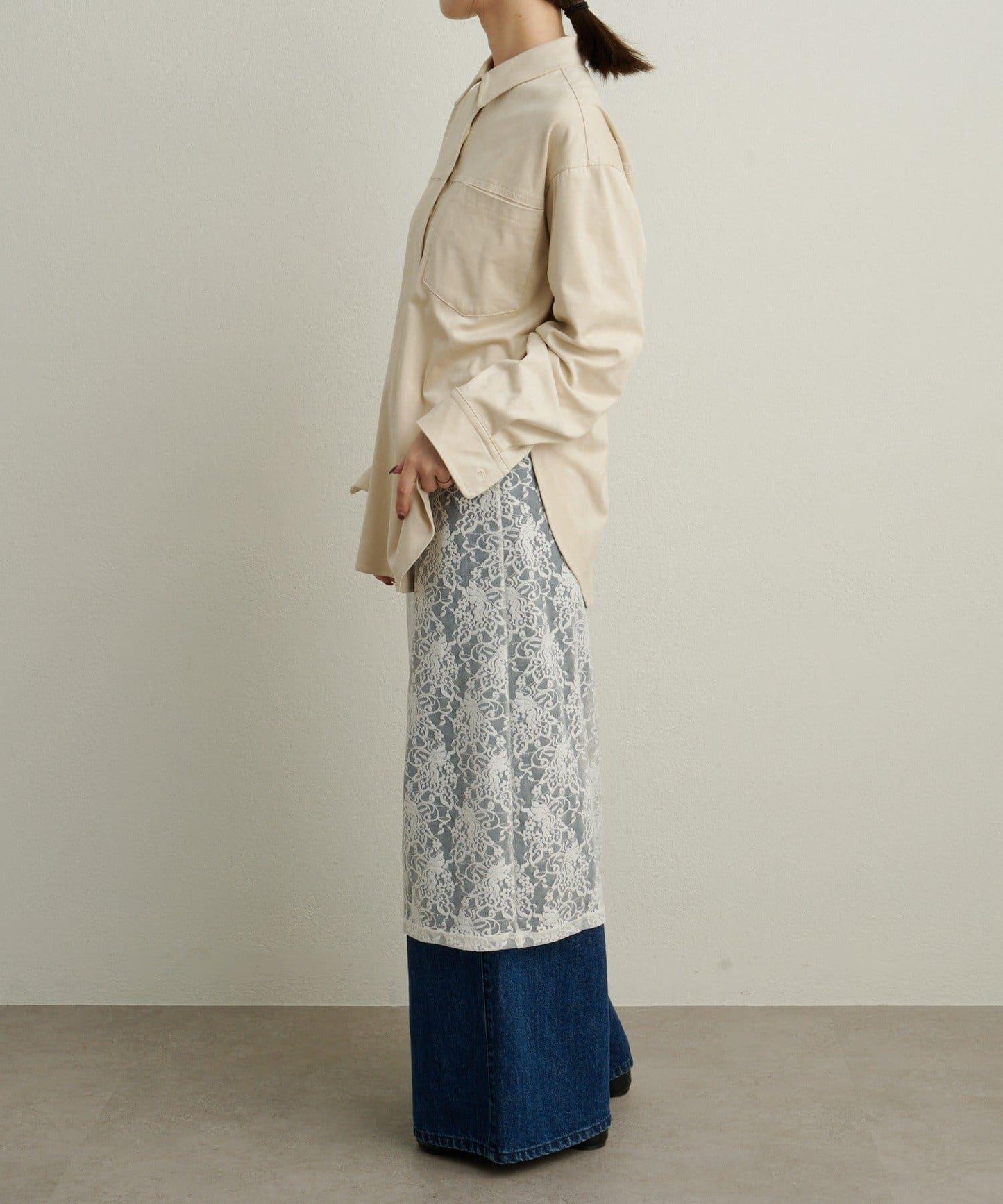 仿麂皮翻領襯衫