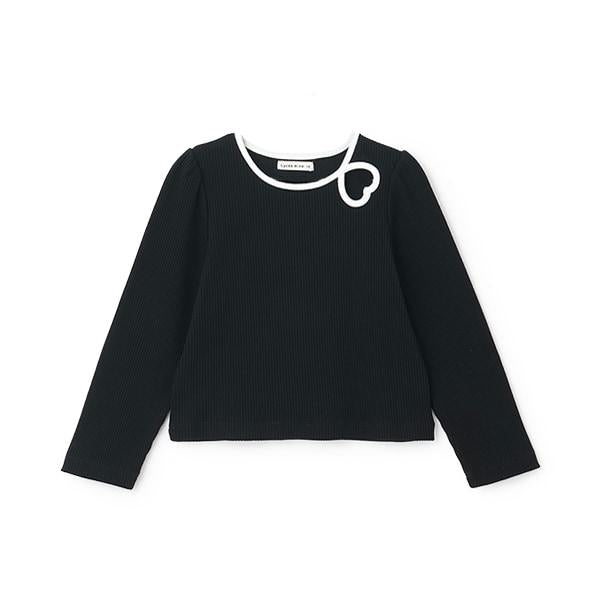 拼色愛心羅紋上衣