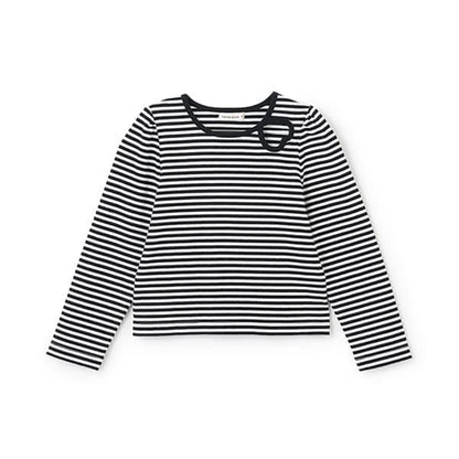 拼色愛心羅紋上衣