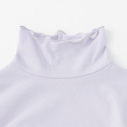 荷葉邊下襬褶皺高領衫