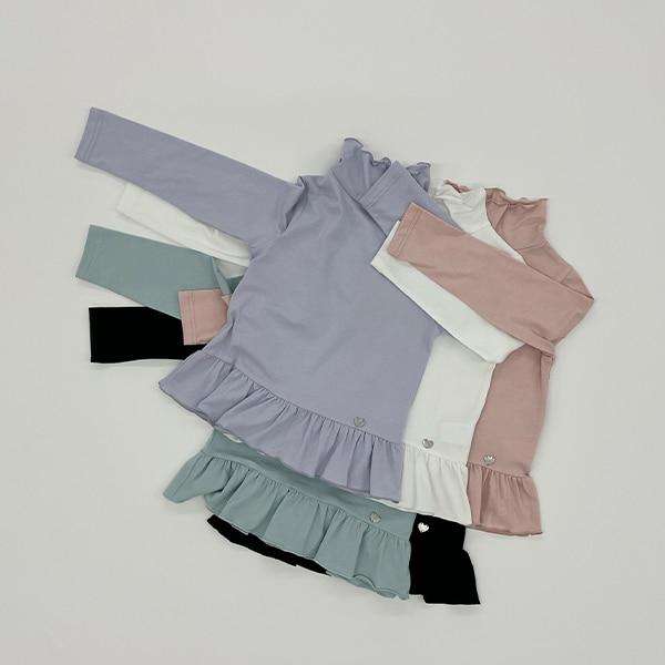 荷葉邊下襬褶皺高領衫