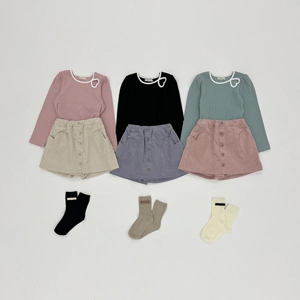 拼色愛心羅紋上衣