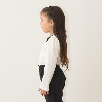 拼色愛心羅紋上衣