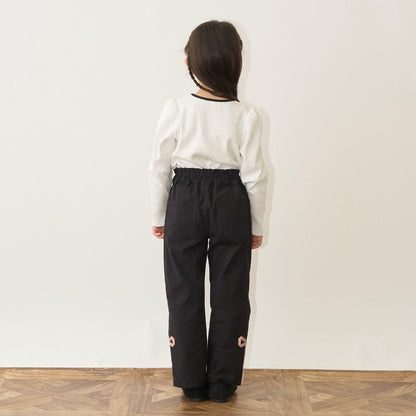 拼色愛心羅紋上衣