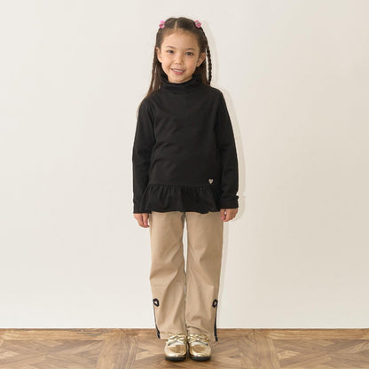 荷葉邊下襬褶皺高領衫