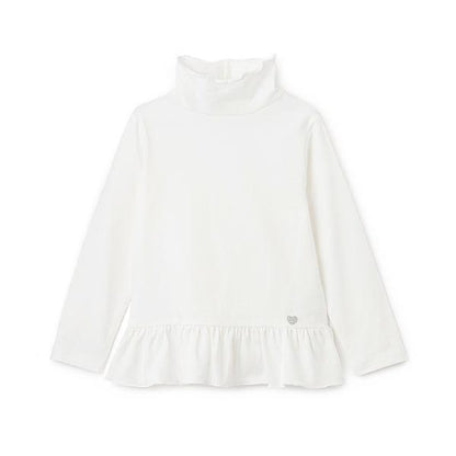 荷葉邊下襬褶皺高領衫